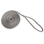 New England Rope 1\/2" x 15 Nylon Double Braid Dock Line - Grey