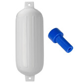 Polyform G-6 Twin Eye Fender 11" x 30" - White w\/Air Adapter