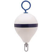 Polyform Mooring Buoy w\/Iron 17" Diameter - White Blue Stripe