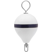 Polyform Mooring Buoy w\/SS 17" Diameter - White Blue Stripe