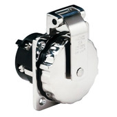 Marinco 6373EL 50Amp 125\/250V Stainless Steel Inlet w\/o Rear Safety Enclosure