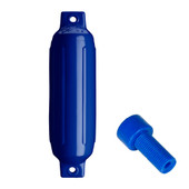 Polyform G-1 Twin Eye Fender 3.5" x 12.8" - Cobalt Blue w\/Air Adapter
