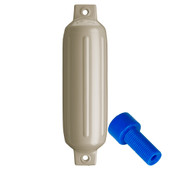 Polyform G-2 Twin Eye Fender 4.5" x 15.5" - Sand w\/Adapter